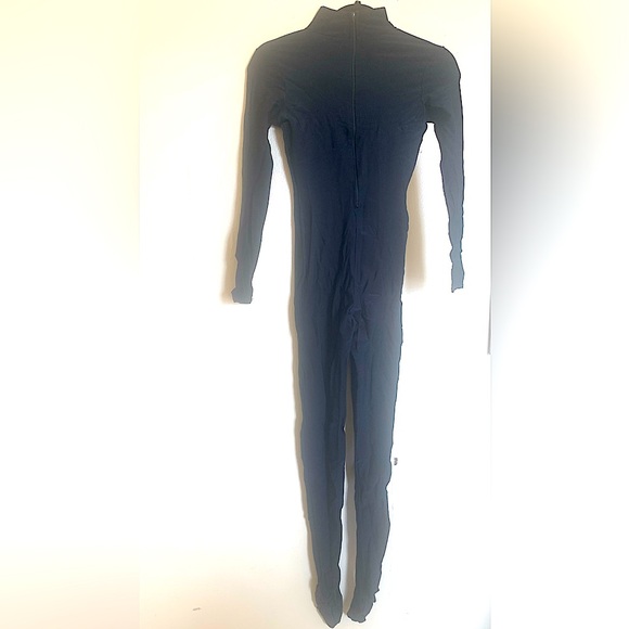 BLACK CAT UNITARD-Size S/Jet Black(SEE PHOTO/ HAS ENCLOSED FEET) - Picture 3 of 3